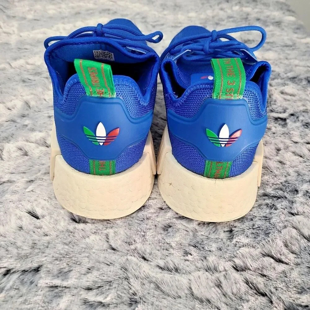 Adidas Men's NMD_R1 Shoes Blue, white and Red Size 10 1/2 MISSING INNER